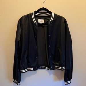 American Eagle Black Bomber Jacket!! Size large